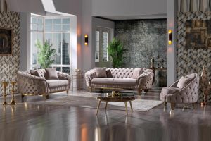 Vanessa Taupe 3pc Sofa Set