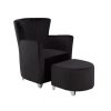 Accent Chair & Ottoman - Black