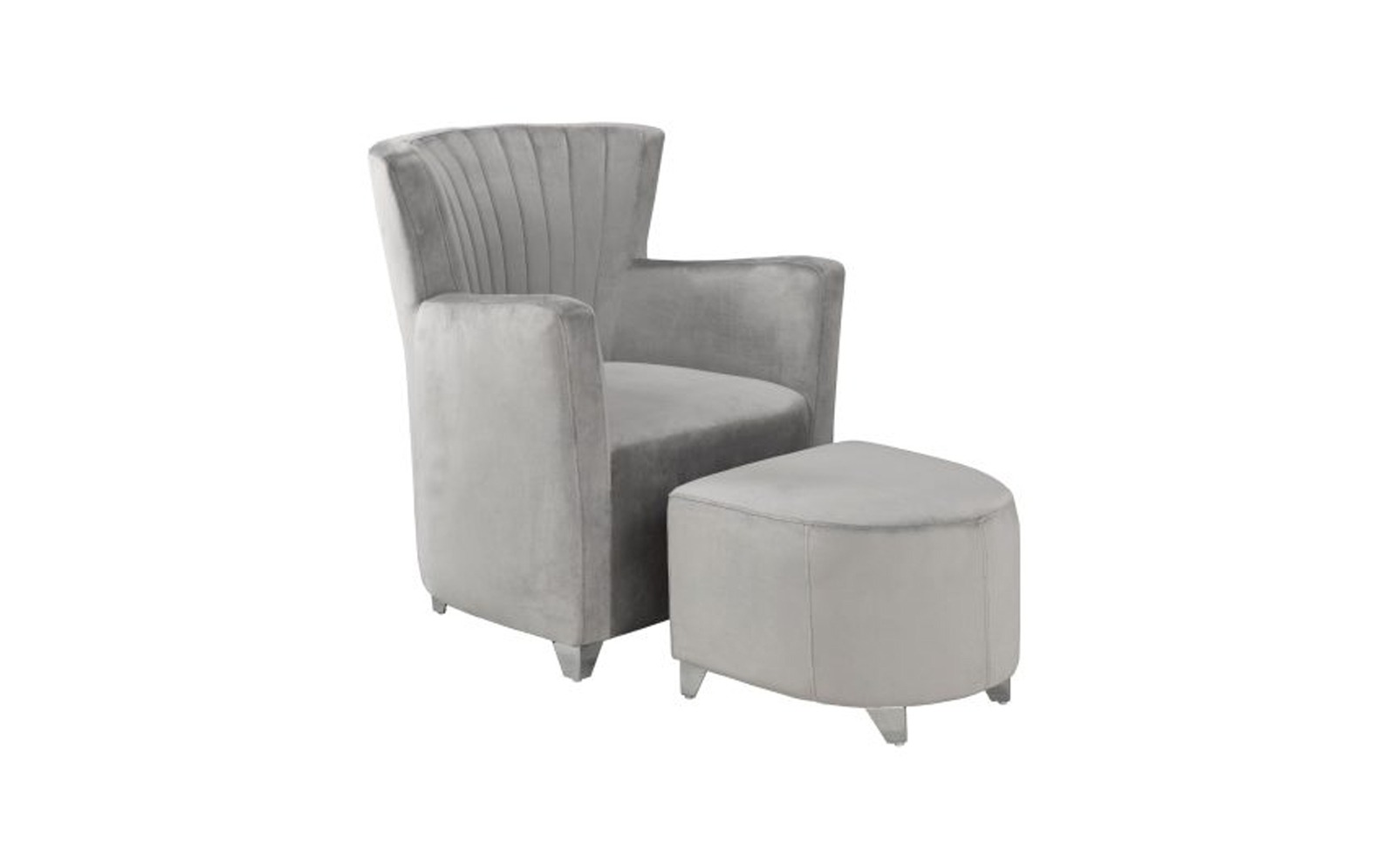Accent Chair & Ottoman - Grey