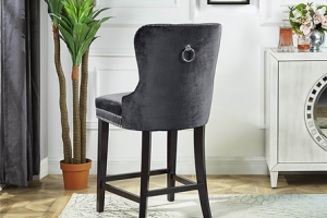 Alternative view of Bar Stool (Grey Velvet)ST-6010 Set of 2