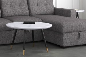 Emery Round Coffee Table In White And Black