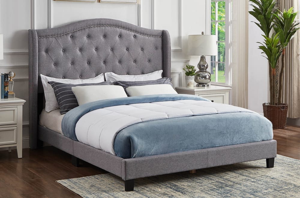 T2173 Queen Size Bed Grey