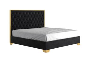 Worldwide Lucille King Bed in Black and Gold