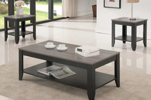 Modern Coffee Table Set - Gray & Black