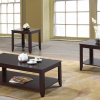 Modern Espresso Wood Coffee Table Set