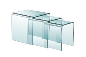 BENT GLASS Nesting Table GY-S0SET-12B Clear