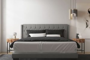 Gunner 78" King Bed in Light Grey