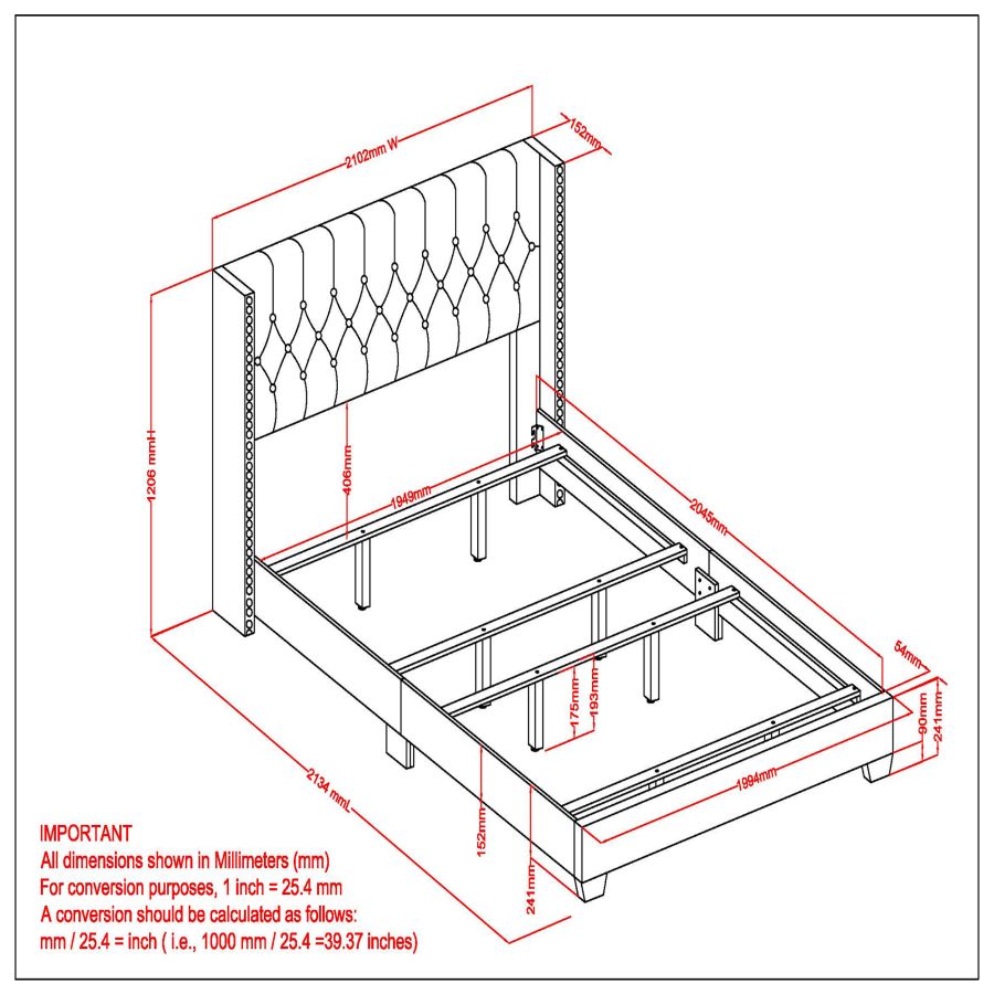 Gunner 78" King Bed in Light Grey - Image 2