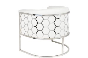Alternative view of Honeycomb Accent Chair White Aspen