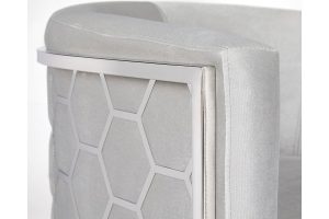 Alternative view of Honeycomb Accent Chair Grey velvet