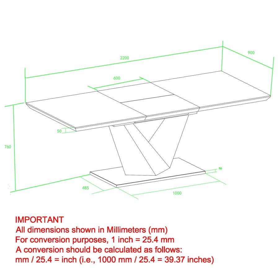 Eclipse Dining Table w/Extension in Black - Image 8