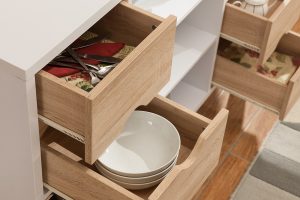 Alternative view of Buffet/Server - White/Oak