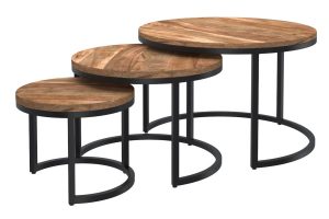 Darsh 3pc Coffee Table Set in Natural and Black