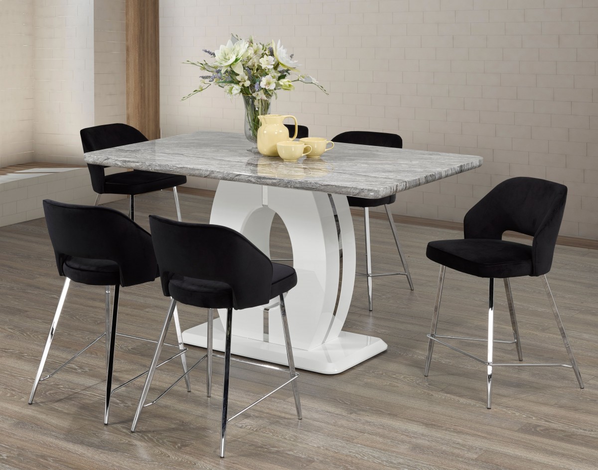 7-Piece Counter Height Set - BLACK