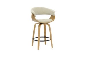Holt 26" Counter Stool in Beige Fabric and Natural