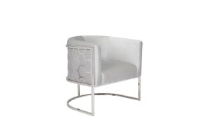 Honeycomb Accent Chair Grey velvet