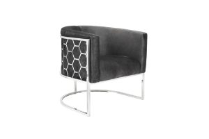 Honeycomb Accent Chair Black Marble fabric