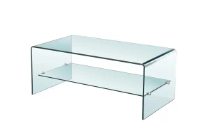 Bent Glass Coffee Table GY-S02CT-12 With Shelf