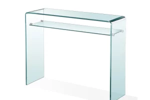 Bent Glass Console Table GY-S02CST-12 With Shelf