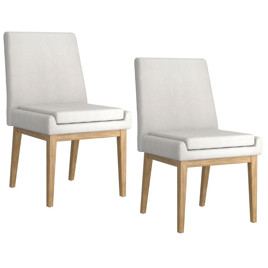 Cortez Dining Chair, Set of 2, in Beige Fabric and Natural - Image 3
