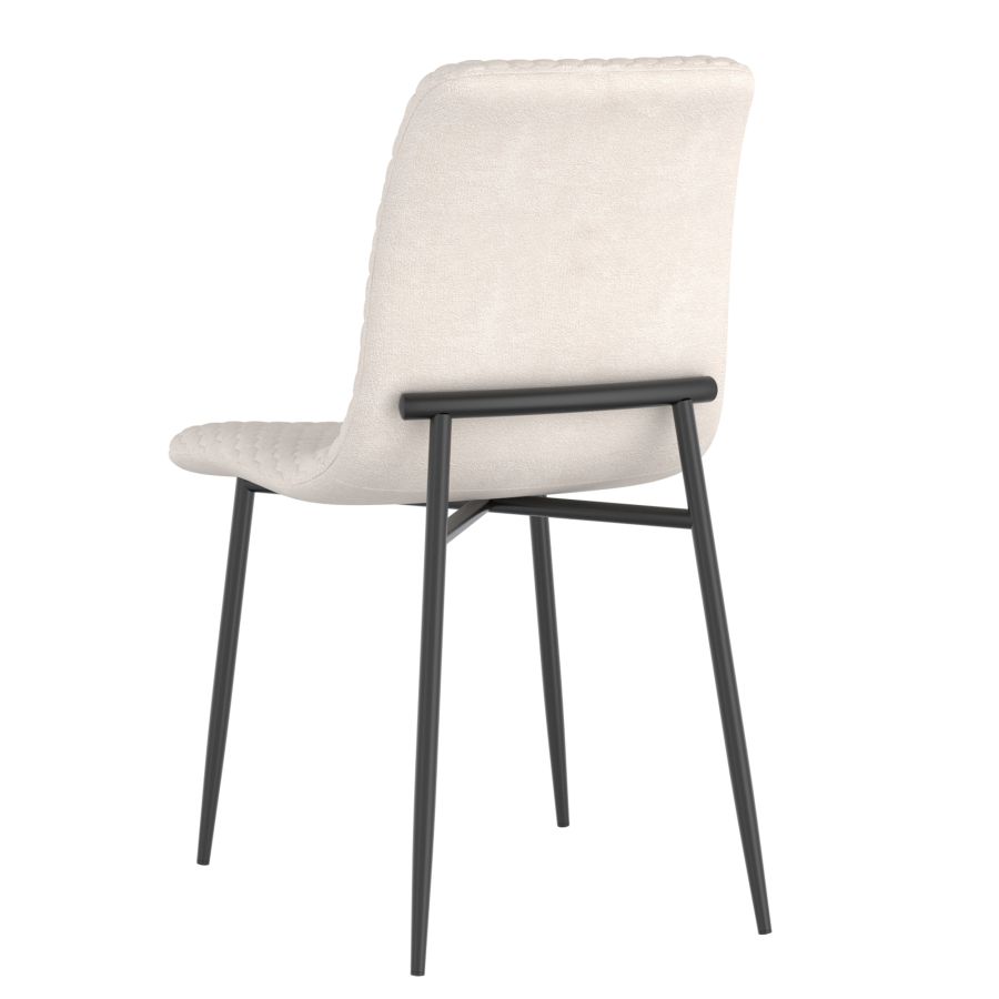 Brixx Dining Chair, Set of 2, in Beige Fabric and Black - Image 7