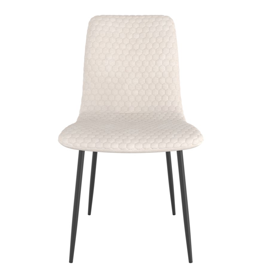 Brixx Dining Chair, Set of 2, in Beige Fabric and Black - Image 5