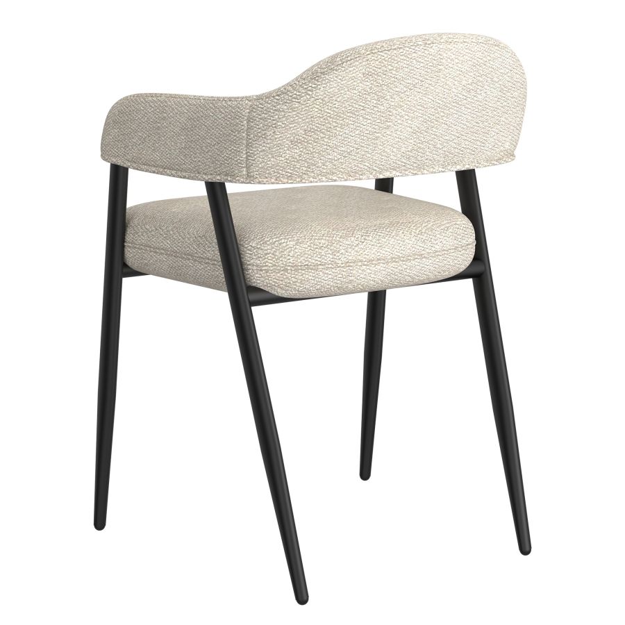 Archer Dining Chair, Set of 2, in Beige Fabric and Black - Image 7