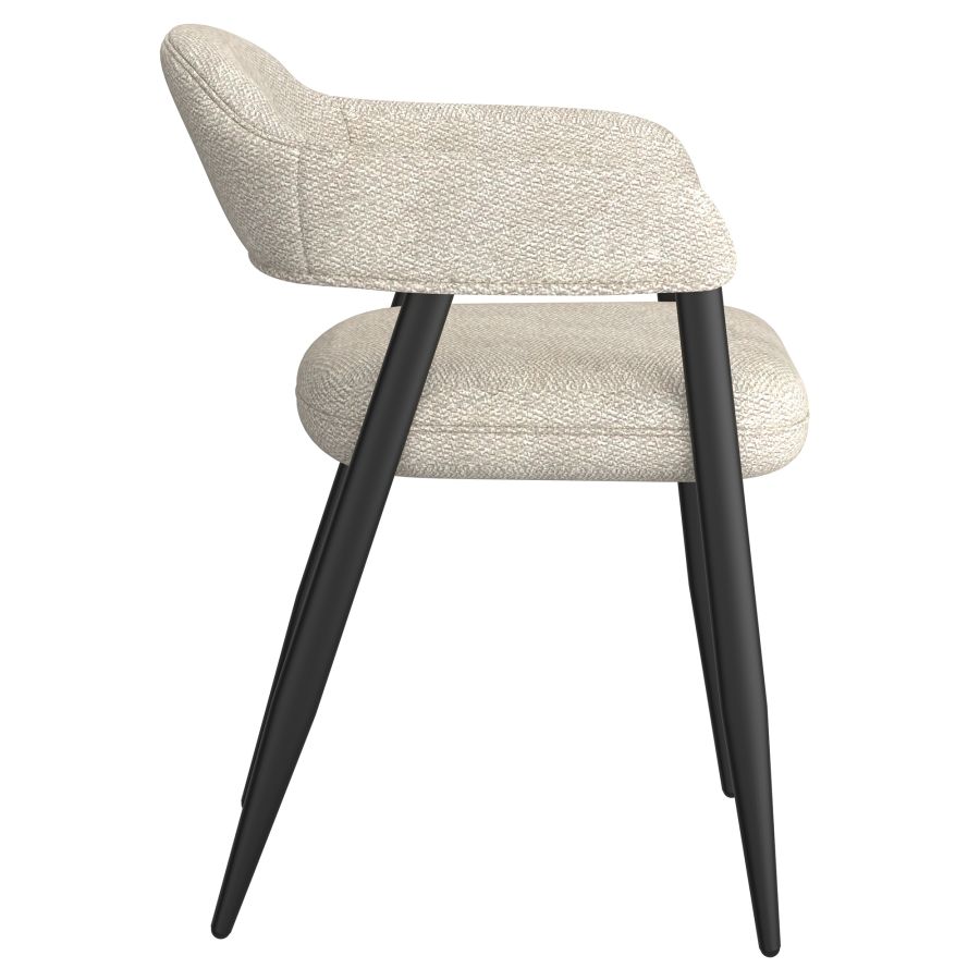Archer Dining Chair, Set of 2, in Beige Fabric and Black - Image 6