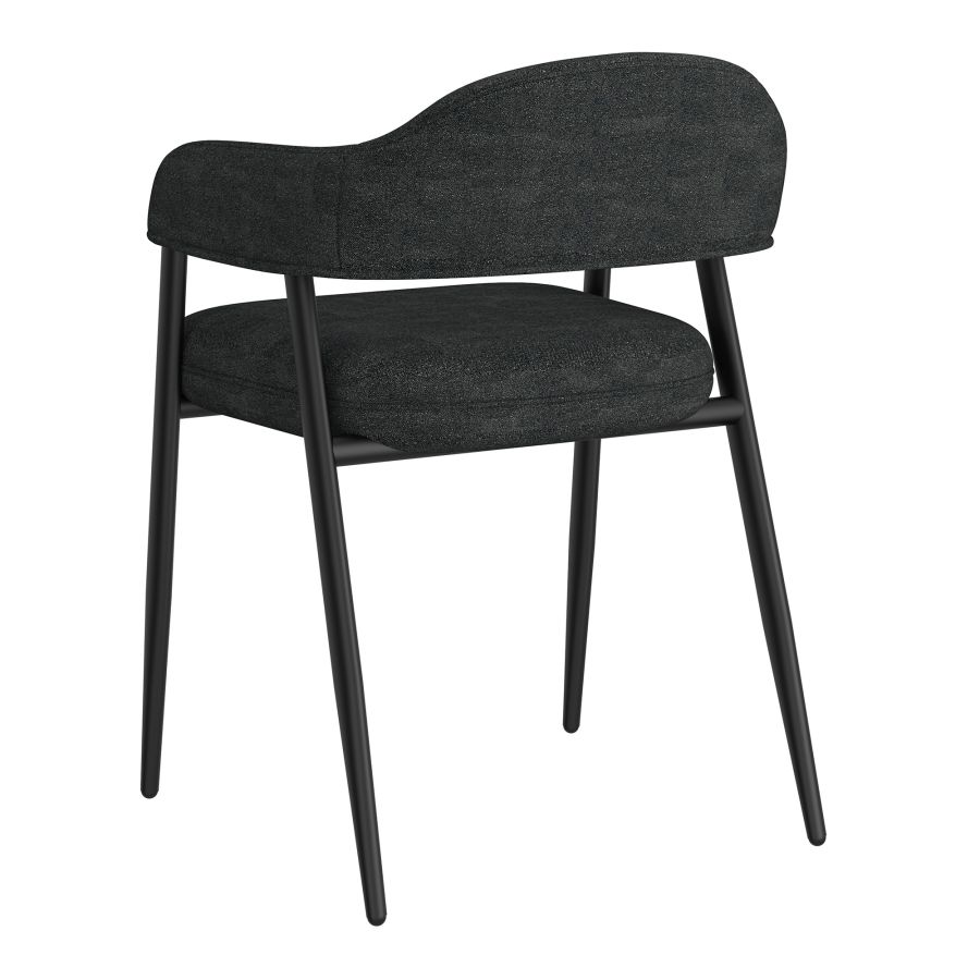 Archer Dining Chair, Set of 2, in Charcoal Fabric and Black - Image 7