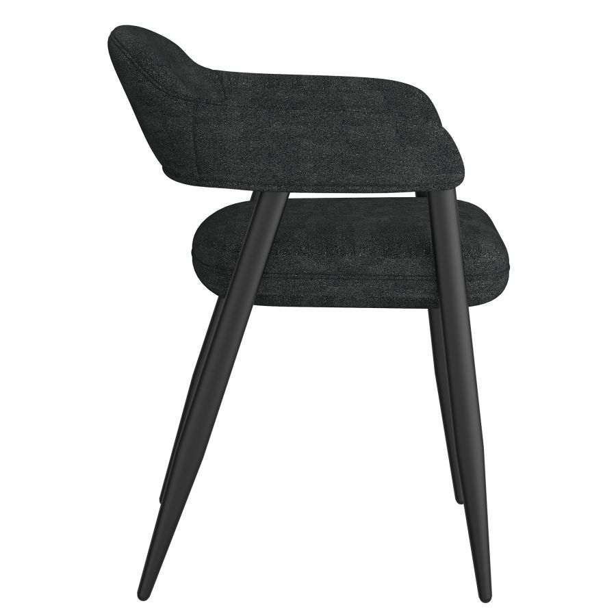 Archer Dining Chair, Set of 2, in Charcoal Fabric and Black - Image 6