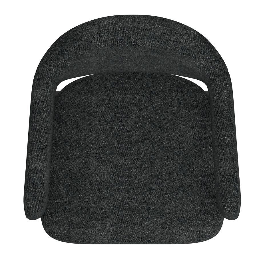 Archer Dining Chair, Set of 2, in Charcoal Fabric and Black - Image 4