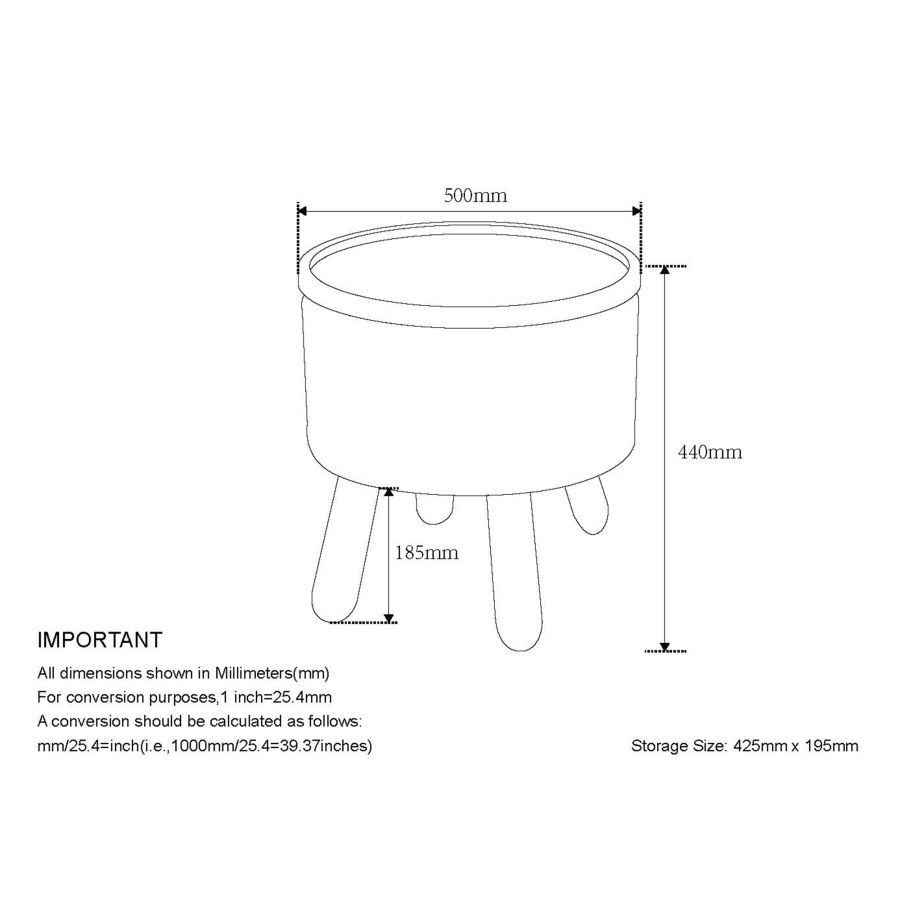 Betsy Round Storage Ottoman with Tray in Beige and Natural - Image 2