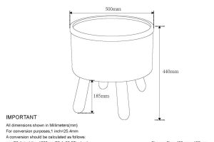 Alternative view of Betsy Round Storage Ottoman with Tray in Charcoal and Natural