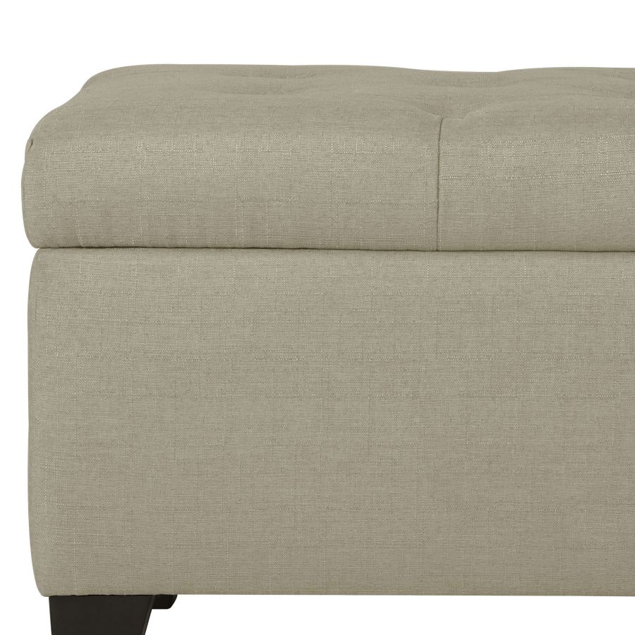 Harper Rectangular Storage Ottoman Bench in Beige - Image 3