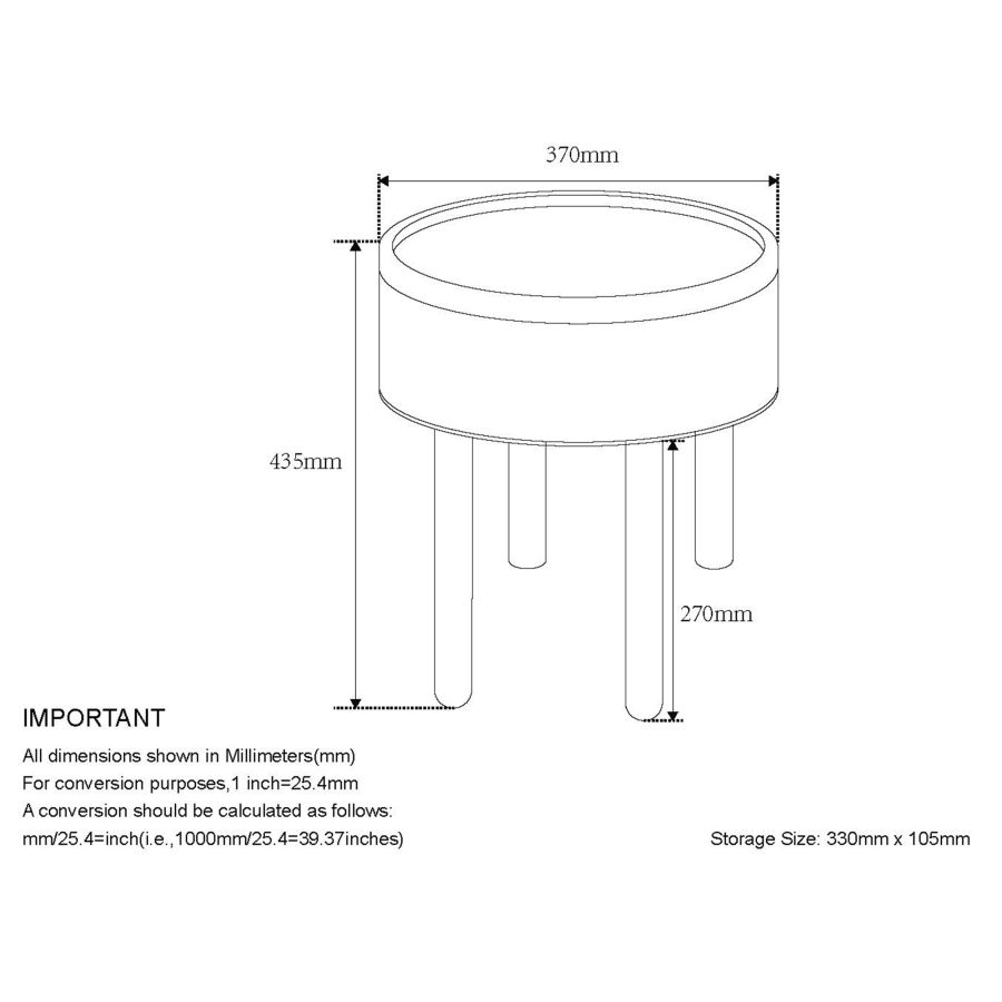 Polly Round Storage Ottoman with Tray in Beige and Black - Image 2