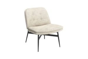 Caleb Accent Chair in Beige Fabric and Black