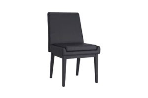 Cortez Dining Chair, Set of 2, in Black Faux Leather and Black