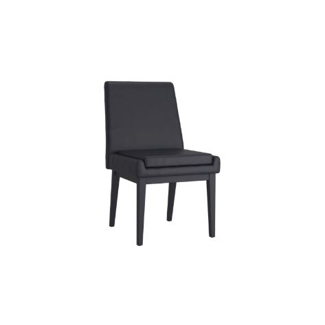Cortez Dining Chair, Set of 2, in Black Faux Leather and Black