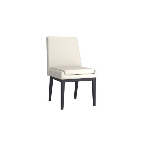 Cortez Dining Chair, Set of 2, in Beige Faux Leather and Black