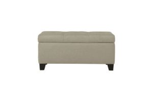 Harper Rectangular Storage Ottoman Bench in Beige