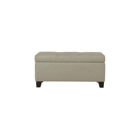 Harper Rectangular Storage Ottoman Bench in Beige
