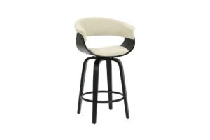 Holt 26" Counter Stool in Beige Fabric and Black