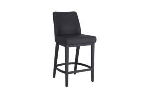 Jace 26" Counter Stool, Set of 2, in Black Faux Leather and Black