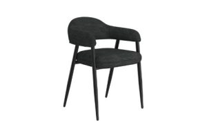 Archer Dining Chair, Set of 2, in Charcoal Fabric and Black