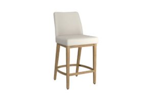 Jace 26" Counter Stool, Set of 2, in Beige Fabric and Natural