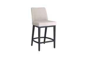 Jace 26" Counter Stool, Set of 2, in Beige Fabric and Black