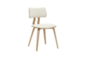Zuni Dining Chair in Beige Fabric and Natural