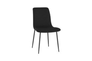 Brixx Dining Chair, Set of 2, in Black Faux Leather and Black