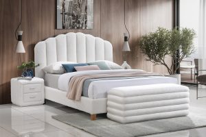 White Teddy Bear Fabric Bedroom Set