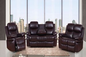 Nepal 3 Piece Air Leather Recliner Set
